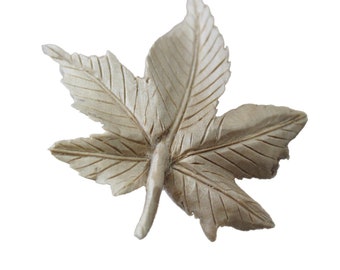 Handmade Real Wood Leaf Brooch