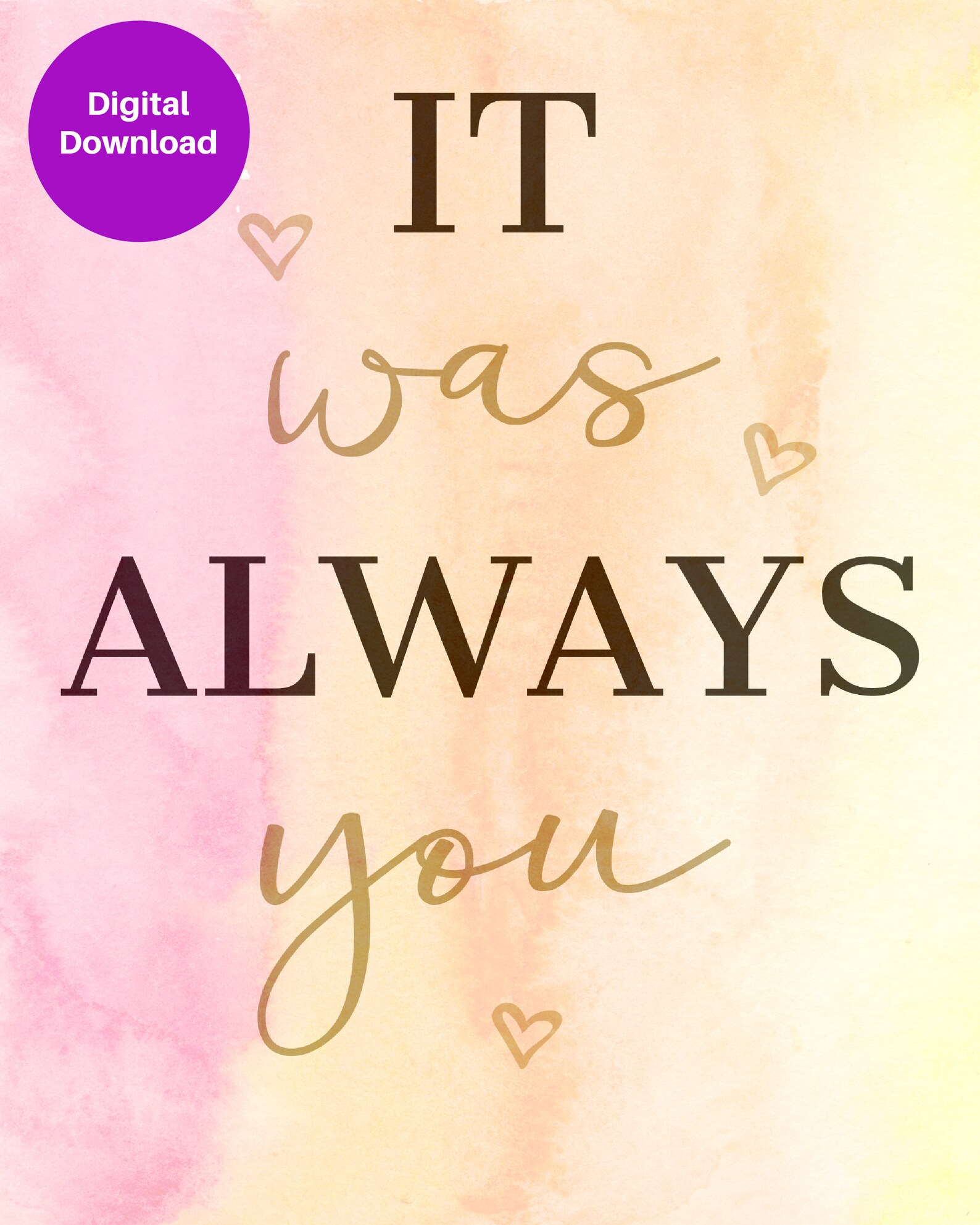 It Was Always You Printable Art Digital Download Printable - Etsy