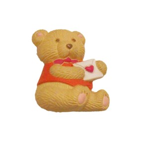 Vintage GGI Bear Brooch Pin With Heart Envelope
