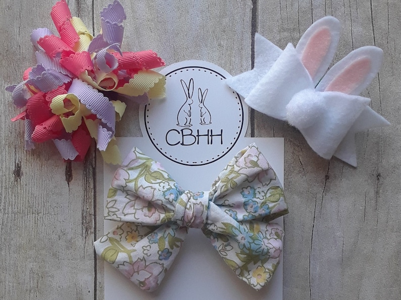 Monthly Bow Subscription. Fabric, Knotted, or Ribbon Bows on Nylon Headband, Different every Month, Free Shipping Infant, Toddler, Youth image 2