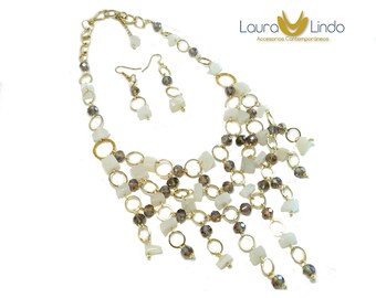 Elegant wedding Quartz and Rhinestone Swarovski Jewelry SET (customizable)