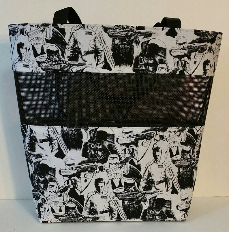 Large Handmade Tote Bag Star Wars Darth Vadar Hans Solo C-3PO R2-D2 Chewbacca Princess Leia Luke Skywalker Obi-Wan Kenobi Rey Kylo Ren BB-8