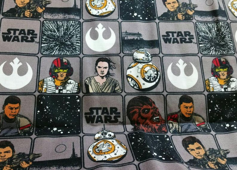Large Handmade Tote Bag Star Wars Darth Vadar Hans Solo C-3PO R2-D2 Chewbacca Princess Leia Luke Skywalker Obi-Wan Kenobi Rey Kylo Ren BB-8