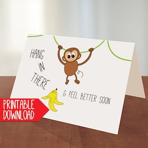 Cartão DIGITAL / IMPRIMÍVEL do Macaco Fique Bem Logo