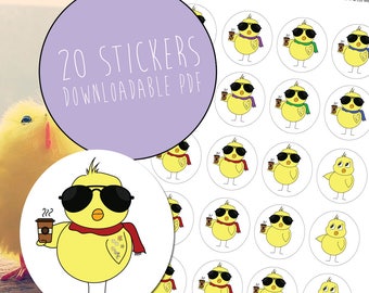 Cool Chick Stickers Download - 20 per sheet