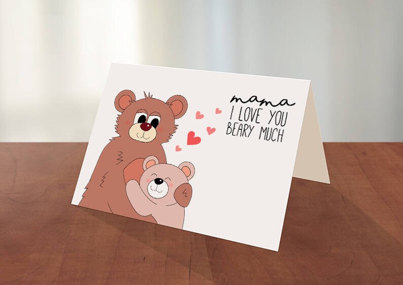 Mama Love You Beary Much PRINTABLE DIGITAL DOWNLOAD Etsy Australia