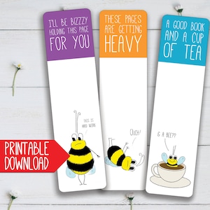 3 BEE Bookmarks DIGITAL / PRINTABLE Bookmarks