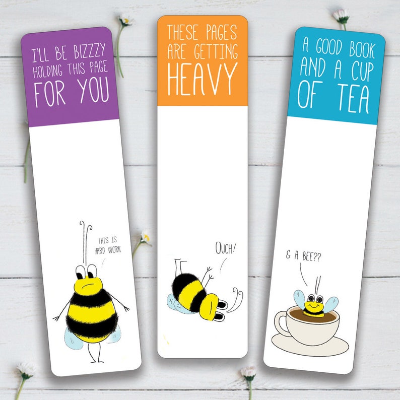 3 BEE Bookmarks DIGITAL / PRINTABLE Bookmarks - Etsy Australia