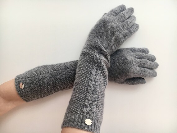 long grey gloves