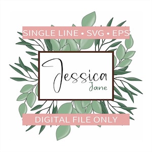 Leaf Frame Template, SVG, EPS, JPEG, File, Laser Ready, Scroll Saw Template, Single Line Cut File, Glowforge Laser File