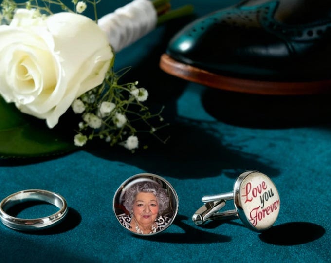 Custom Photo Cufflinks for Funeral and Celebration of Life Services, Honoring Loved Ones, Groom Gift, Memorial, In Loving Memory