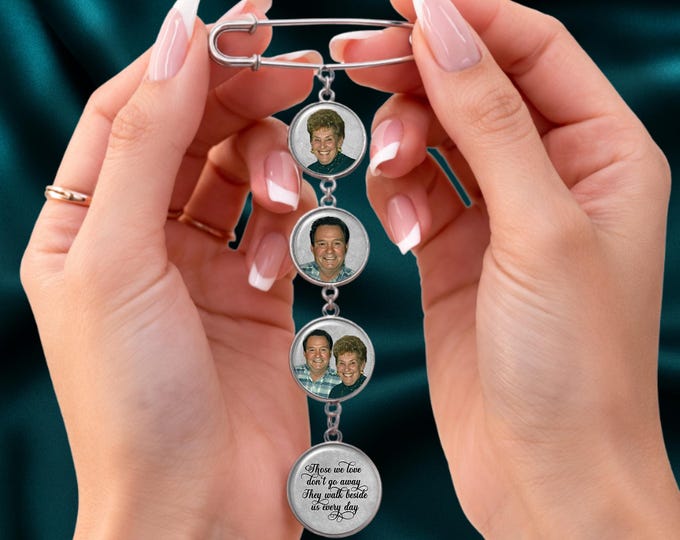 Custom Photo Lapel Pin | Kilt Pin Boutonniere Charm for Bride, Groom & Groomsmen