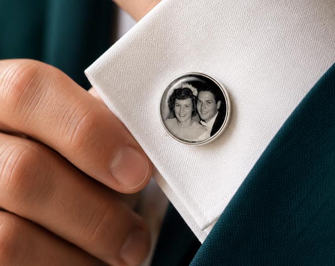 Custom Photo Cufflinks, Wedding Gift, Groom, Best Man, Father of the Bride, Groomsmen, Memorial