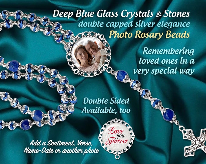 Custom Catholic Rosary Beads using your Photo In Memory Of Loved Ones - Handmade Spiritual Gift- Celebration of Life, Memorial Remembrance