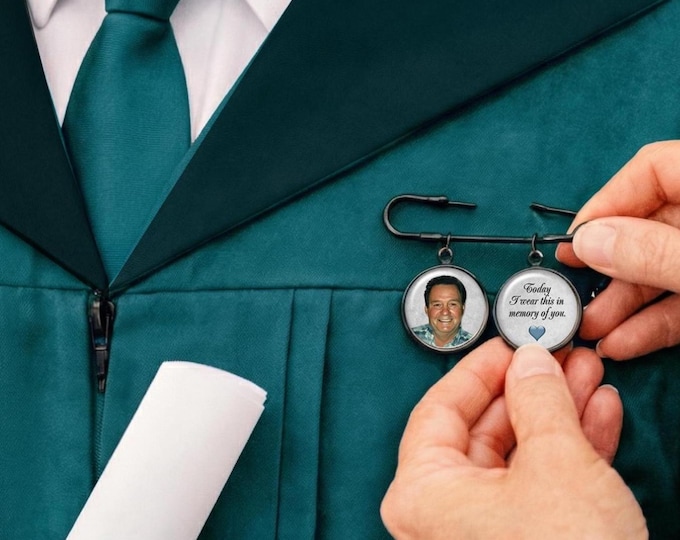 Graduation Photo Kilt Pin, Memorial Lapel Pin, Personalized Photo Gift for Him or Her, Custom Graduation Keepsake