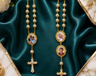 Custom Photo Memorial Rosary, 1 Decade Rosary for Travel, Rearview Mirror in Auto, Car, or Purse