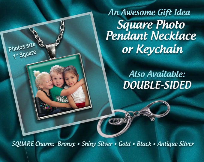 Personalized with Your Picture, Choose Pendant Necklace or Keychain, Double Sided, for Family & Friends, In loving Memory Memorial Gift