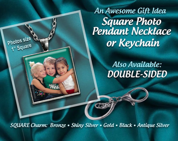 Personalized with Your Picture, Choose Pendant Necklace or Keychain, Double Sided, for Family & Friends, In loving Memory Memorial Gift