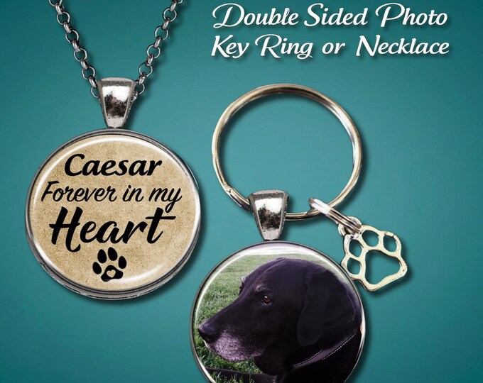 Double Sided Custom Photo Pendant, In loving Memory, Remembrance Sympathy-Memorial Gift, Personalized Pet Dogs Cats
