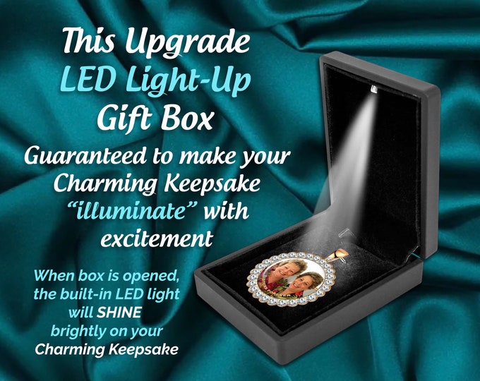 Add a Gift Box that Lights Up, LED Lighted Jewelry Gift Box, Luxury Jewelry Box, Faux Suede-Like Light Up Gift Box Upgrade