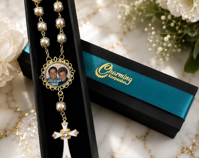 Custom Photo Memorial Rosaries, 1 Decade Rosary or Full Rosaries with your picture for Travel, Rearview Mirror in Auto, Car, Truck or Purse