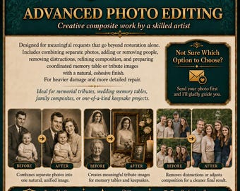 Advanced Photo Restoration by Charming Keepsake - Damaged Picture Repair, Add or Remove People and Pets