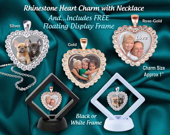 Wedding Bouquet Photo Charms, Always in My Heart, Memorial, Walk With Me Down the Aisle, Bride Bridesmaid Gift, Mom Dad, Personalized