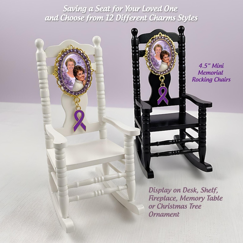 In Memory Chair Personalized Memorial Chair With Custom Photo, Alzheimer’s Awareness ...