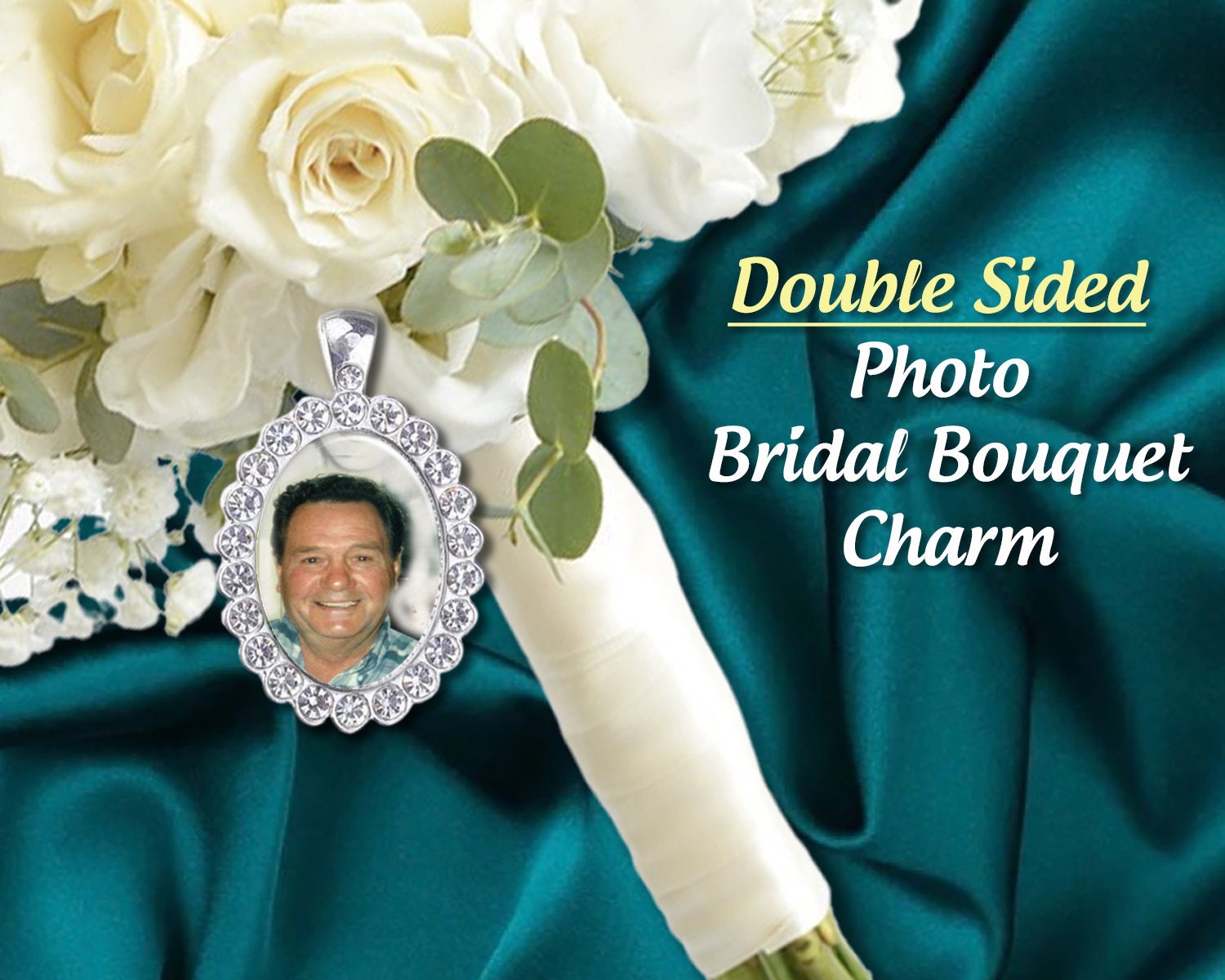 Memorial Photo Charm Bridal Bouquet, Wedding Bouquet Charms Memorial