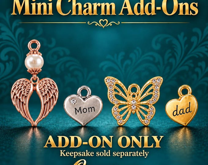 Mini Charm Add-Ons for Photo Keepsakes, Bouquet Charms & Memorial Kilt Pins