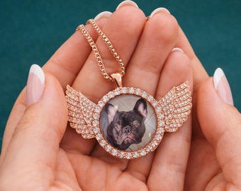 Custom Bling 25mm Custom Photo Charm Pendant Medallion, Dog & Cat Lovers, Pets, Sympathy Gift