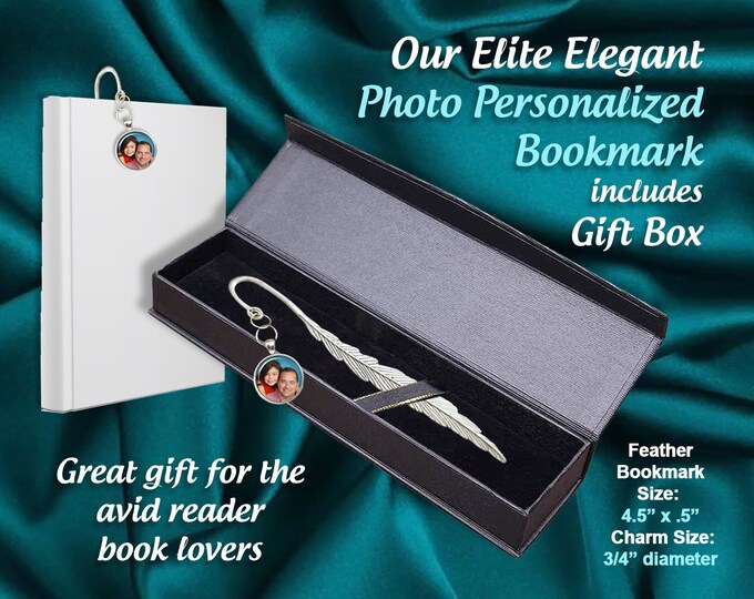 Feather Bookmark Personalized with Your Photo in Charm - It's Our  Grand Opening Special for Book Lovers - Includes FREE Elegant Gift Box