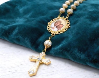 Custom Photo Memorial Rosaries, 1 Decade Rosary or Full Rosaries with your picture for Travel, Rearview Mirror in Auto, Car, Truck or Purse