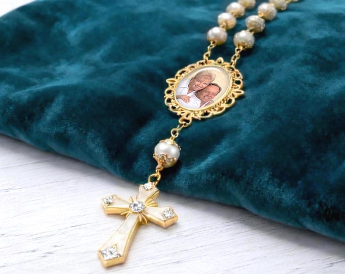 Custom Photo Memorial Rosaries, 1 Decade Rosary or Full Rosaries with your picture for Travel, Rearview Mirror in Auto, Car, Truck or Purse
