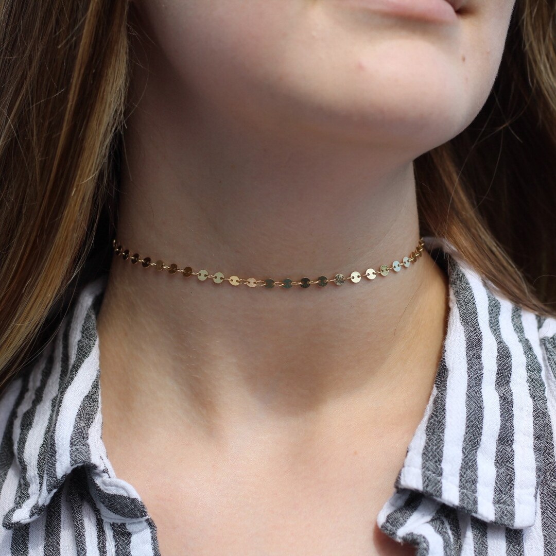 Gold Fill Choker Necklace Waterproof 14k Gold Necklace Etsy