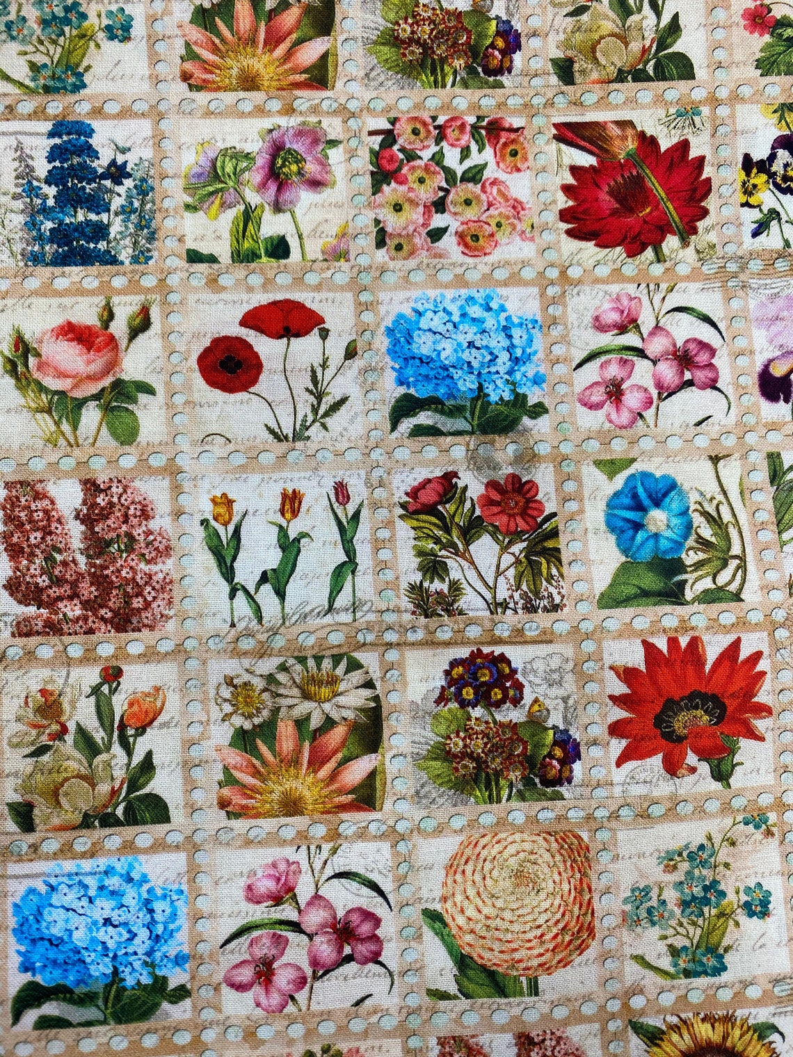 Library of Rarities Flowers Fabric by Robert Kaufman Etsy