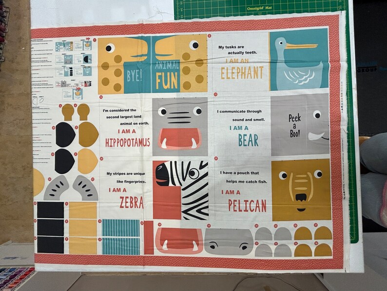 Cut and Sew Baby Book Project Panel Animal Fun Noahs Ark Etsy