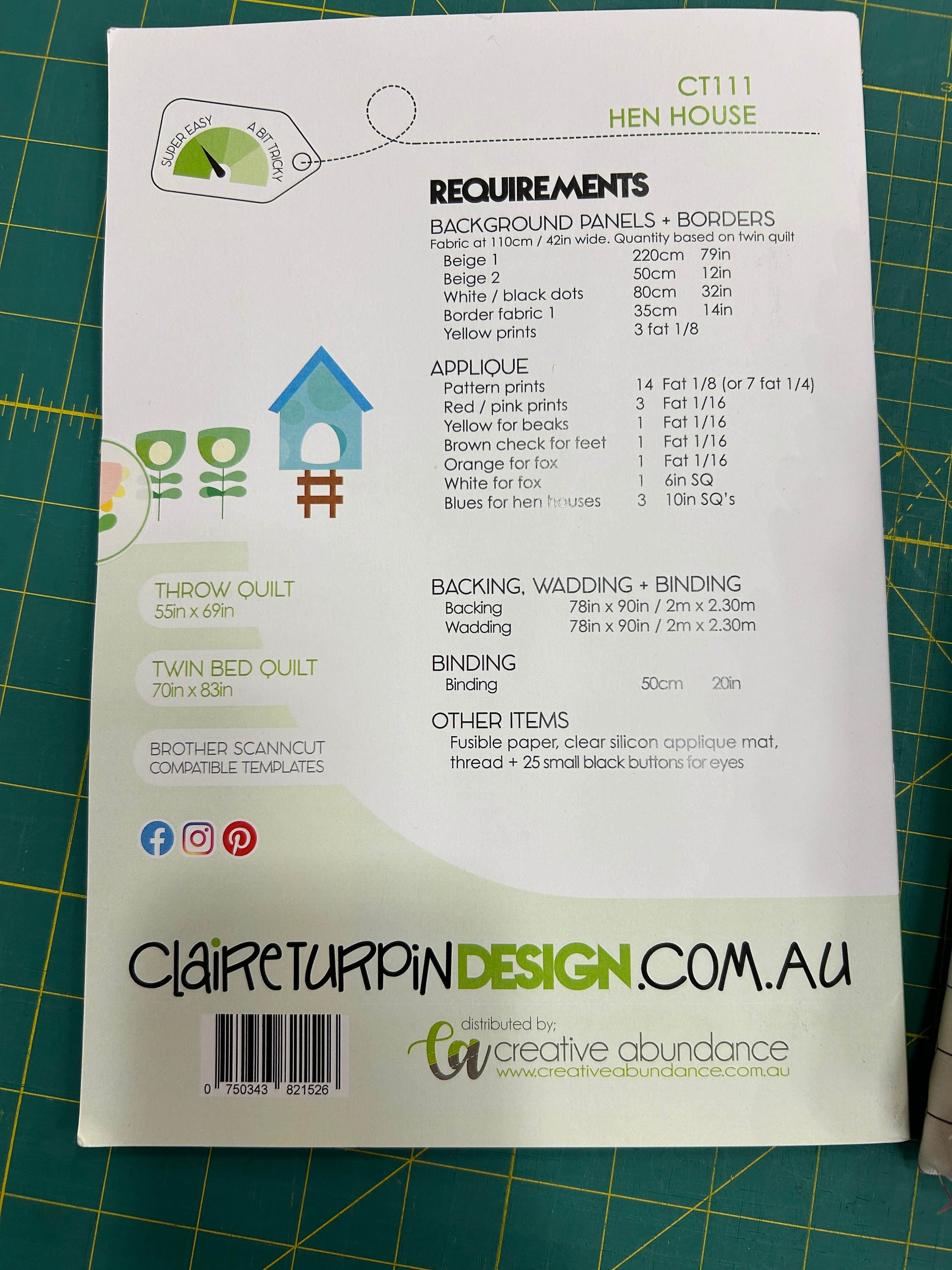 Hen House Quilt Kit With Kaffee Fassett Fabrics Claire Turpin Designs