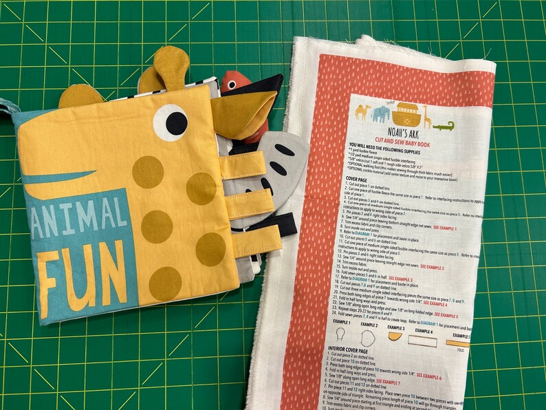 Cut and Sew Baby Book Project Panel Animal Fun Noahs Ark Etsy