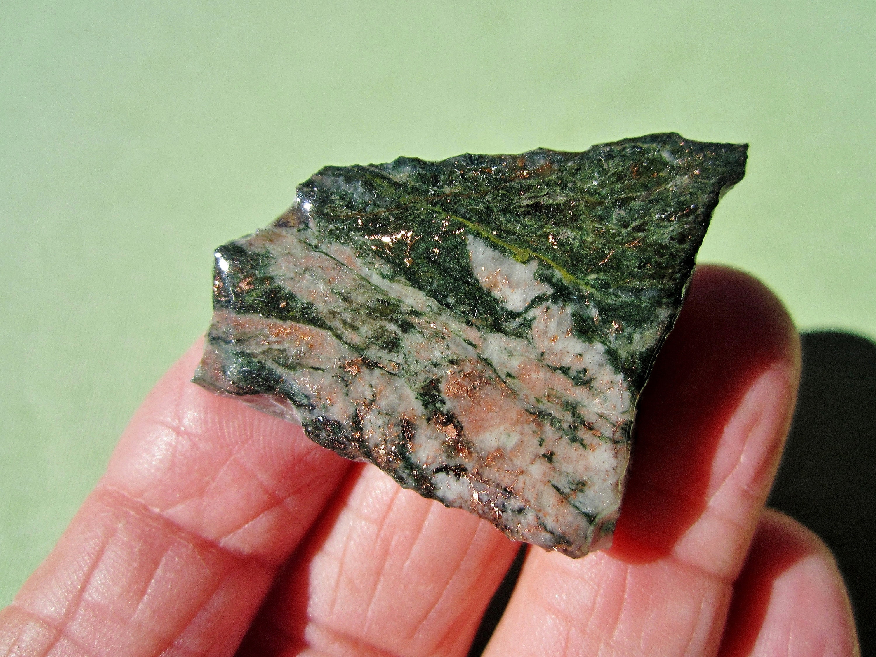 Polished / Lacquered NATIVE COPPER ORE Slab Michigan 18g