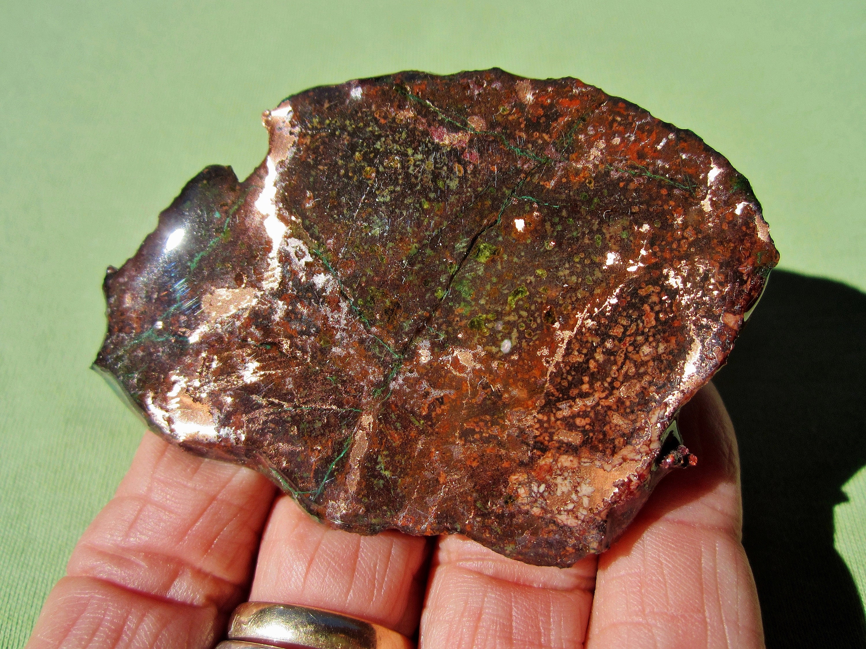 Polished / Lacquered NATIVE COPPER ORE Slab Michigan 51g
