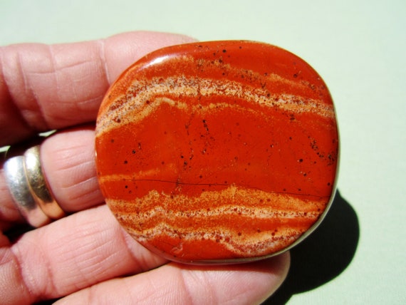 Red FLOWER JASPER Polished Pocket Palm Stone 40g