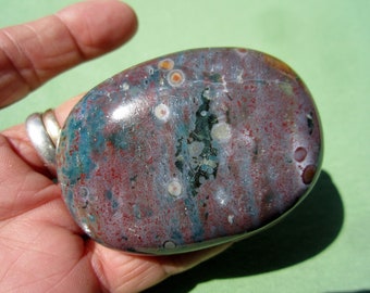 Fancy JASPER Polished Palm Stone India 109g / 2 1/2" inch