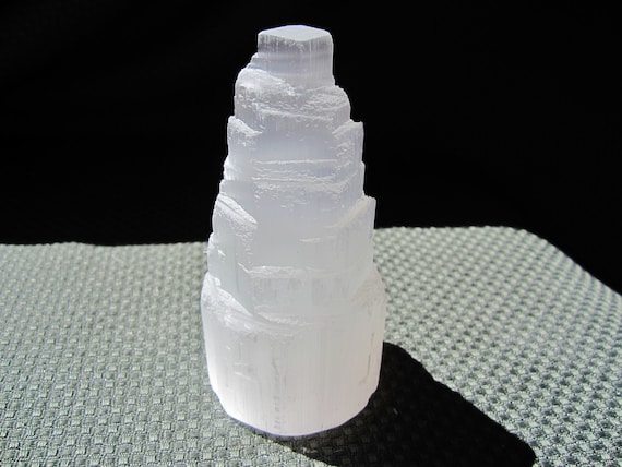 SELENITE TOWER / Skyscraper Rough Morocco 4" in.