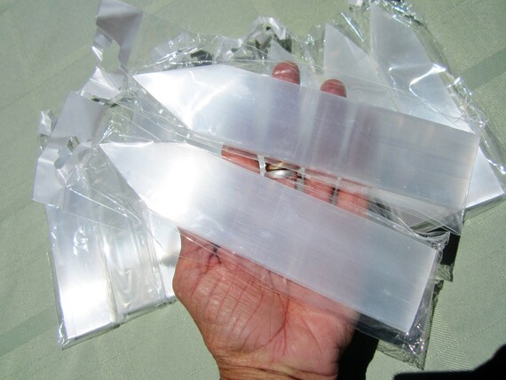 SELENITE WAND Lot of (10) Premium Polished Flat Pointed 7 3/4" in. Morocco