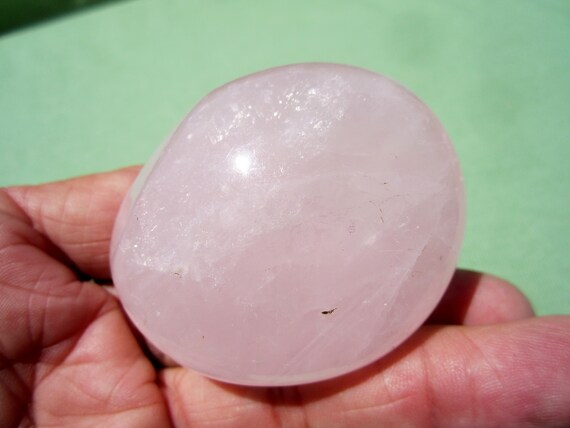 ROSE QUARTZ Polished Palm Stone Touch Worry Madagascar 113g / 2 1/4" inch