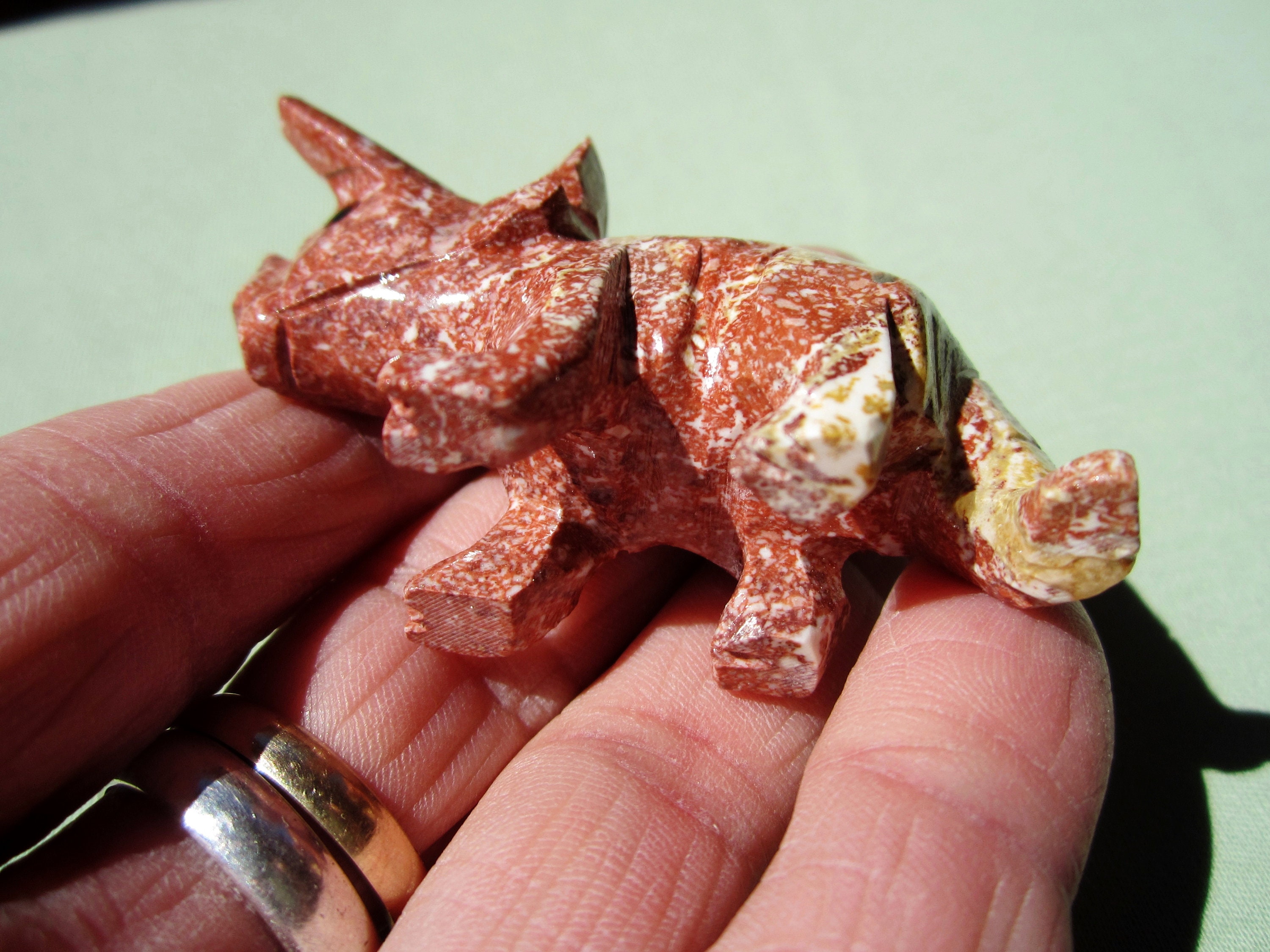 SOAPSTONE DINOSAUR Polished Carved Animal 46g