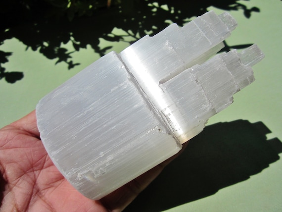 SELENITE TOWER 4" Twin Rough Skyscraper Morocco 288g