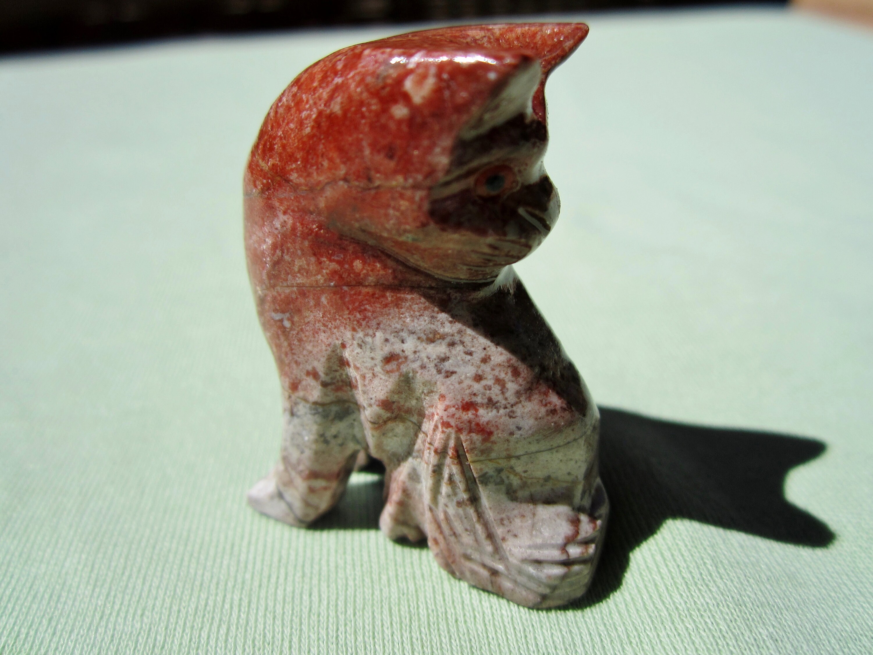 SOAPSTONE CAT Polished Carved Animal 26g