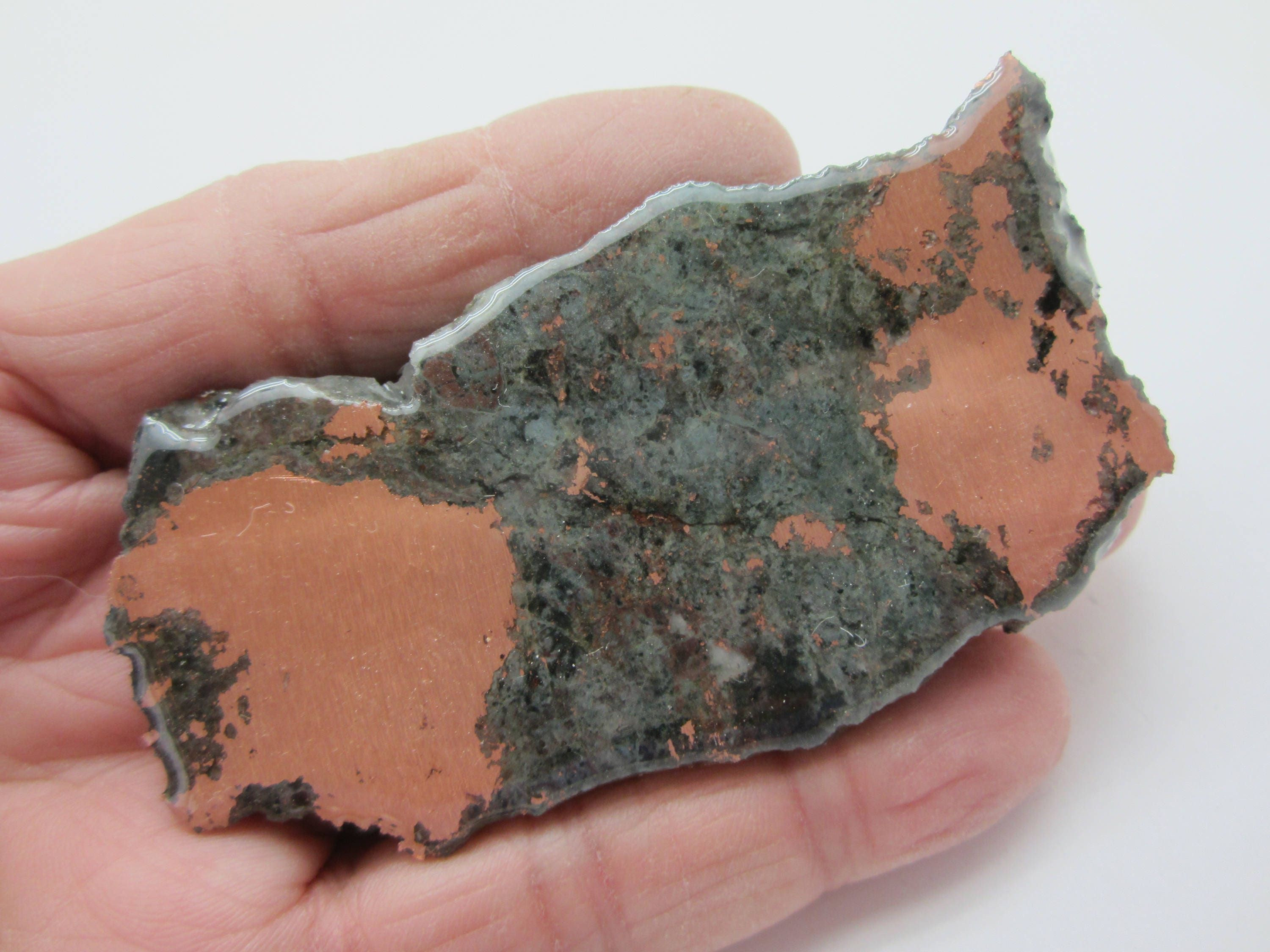 Polished / Lacquered NATIVE COPPER ORE Slab Michigan 87g